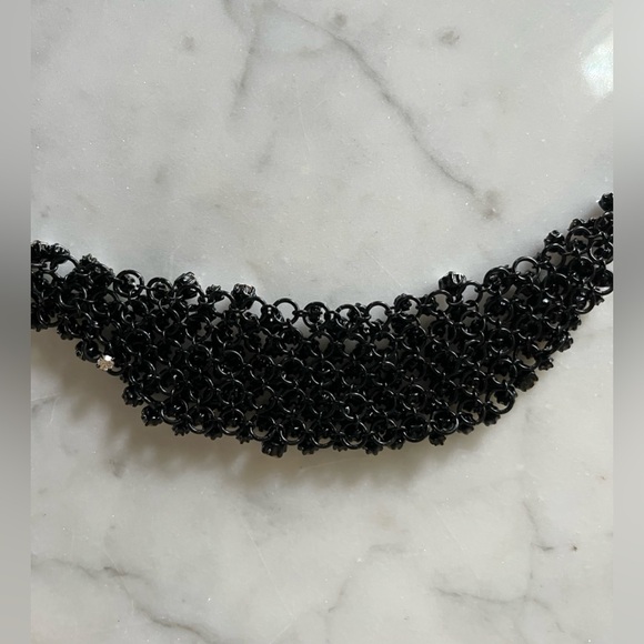 J Crew black chainmail and crystal bib necklace - Picture 4 of 4